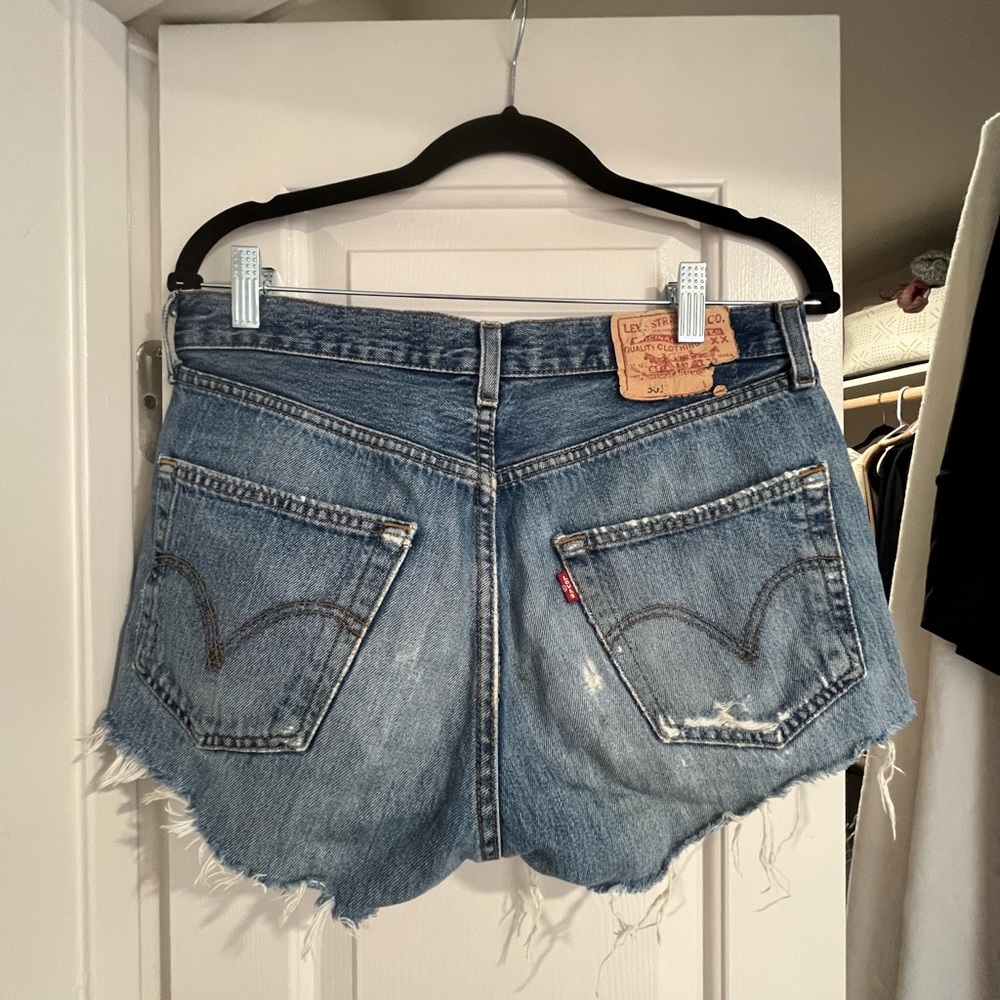 Vintage Levi Distressed Cut Off Denim Short